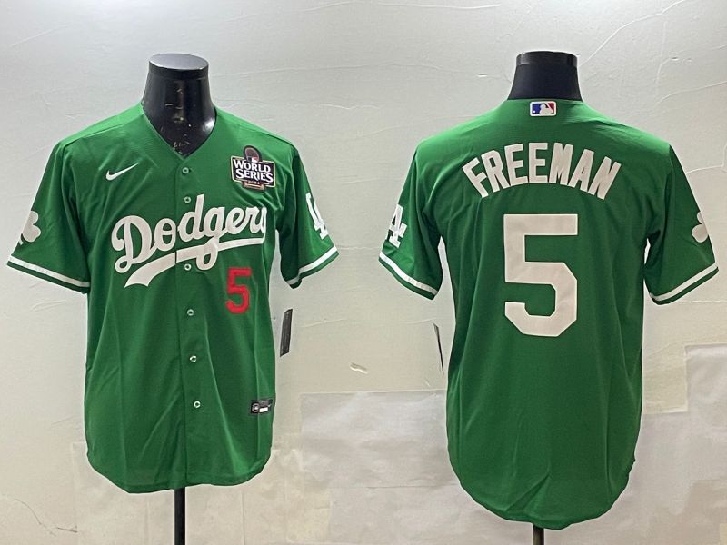 Men Los Angeles Dodgers #5 Freeman Green Fashion 2025 Nike MLB Jersey style 2->los angeles dodgers->MLB Jersey